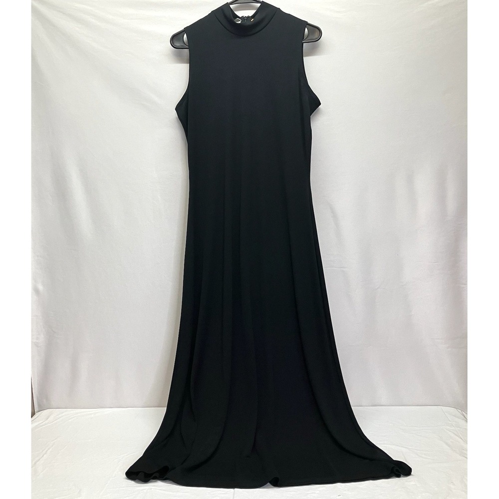 Amanda Smith Womens Black Sleeveless Halter Neck Stretch Maxi Dress Size 12